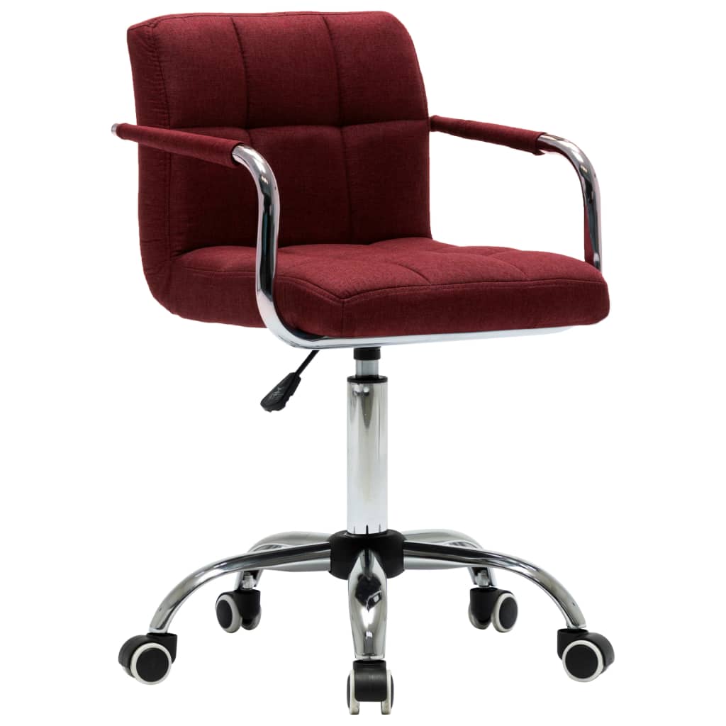 

vidaXL Eetkamerstoelen draaibaar 4 st stof wijnrood