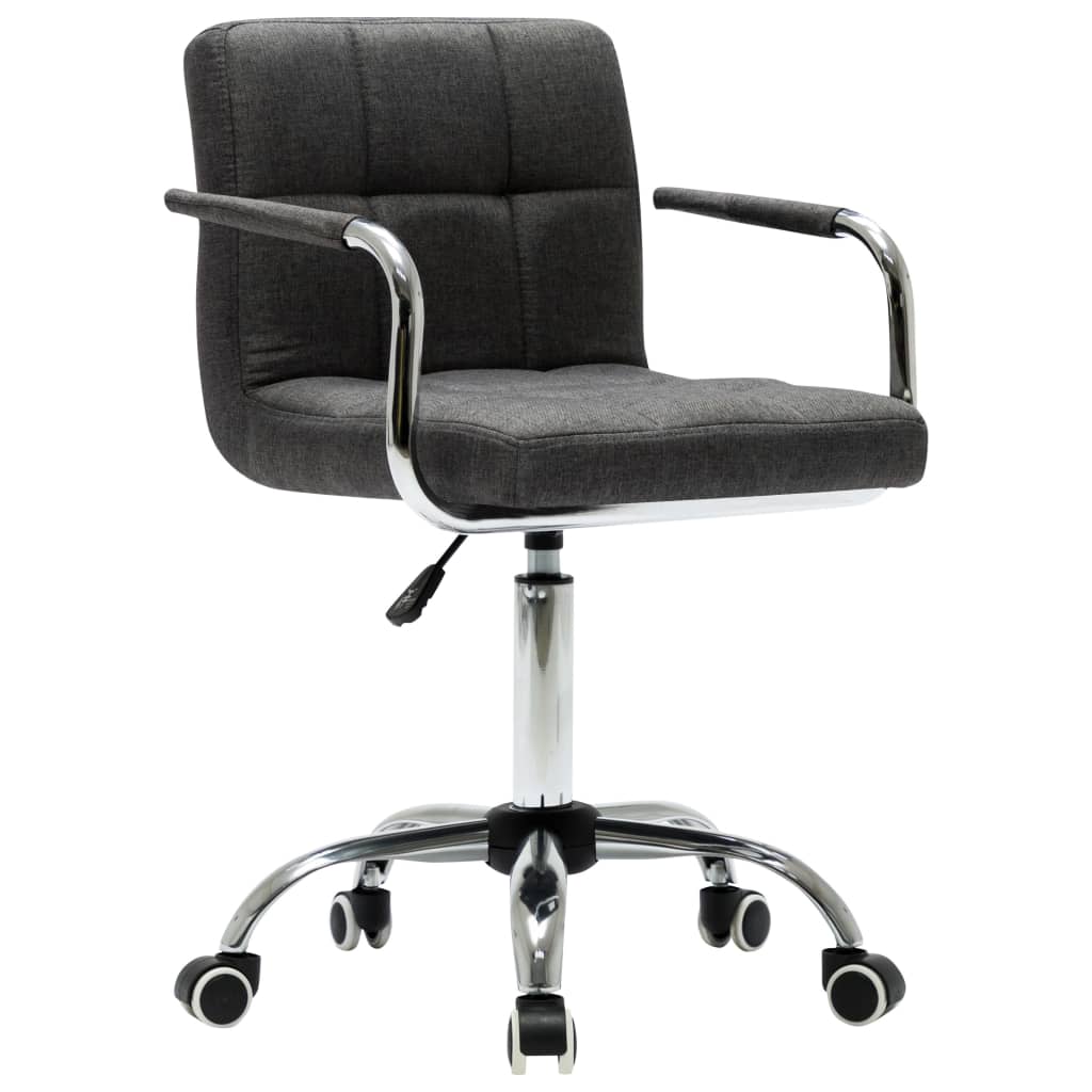 

vidaXL Eetkamerstoelen draaibaar 6 st stof donkergrijs