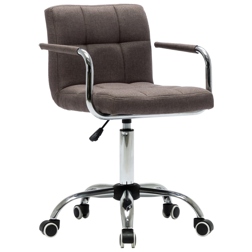 

vidaXL Eetkamerstoelen draaibaar 6 st stof taupe