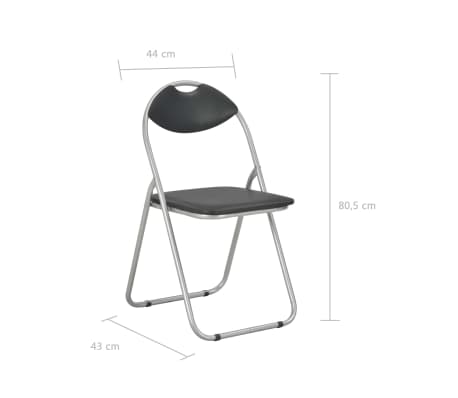 vidaXL Chaises pliantes de salle à manger 4 pcs Noir Similicuir vidaXL Chaises pliantes de salle à manger 4 pcs Noir Similicuir
