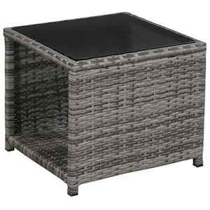 3dílný bistro set s poduškami polyratan šedý - obrázek 4