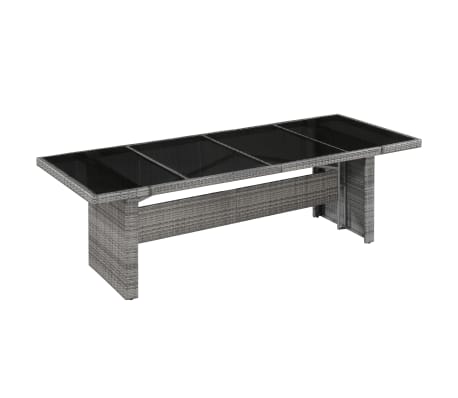 vidaXL Baldų komplektas su pagalvėmis, 9 dalių, pilkas, poliratanas