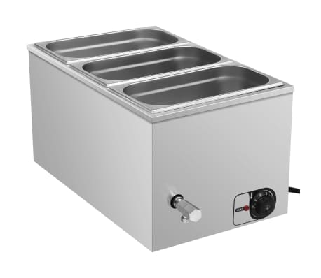 vidaXL Voedselwarmer bain-marie 1500 W GN 1/3 roestvrij staal