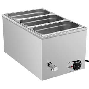 vidaXL Bain-marie matvarmer rustfritt st&aring;l 1500 W GN 1/3