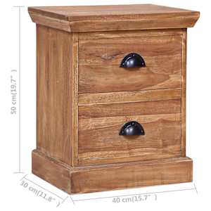 Noční stolek 40 x 30 x 50 cm masivní teak - obrázek 10