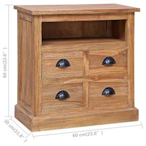 vodaXL Odkládací skříňka 60 x 30 x 60 cm masivní teak - obrázek 9