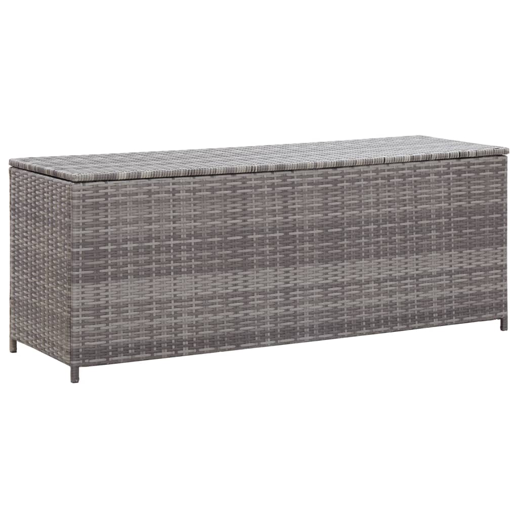 vidaXL Boîte de rangement de jardin Gris 120x50x60 cm Résine tressée