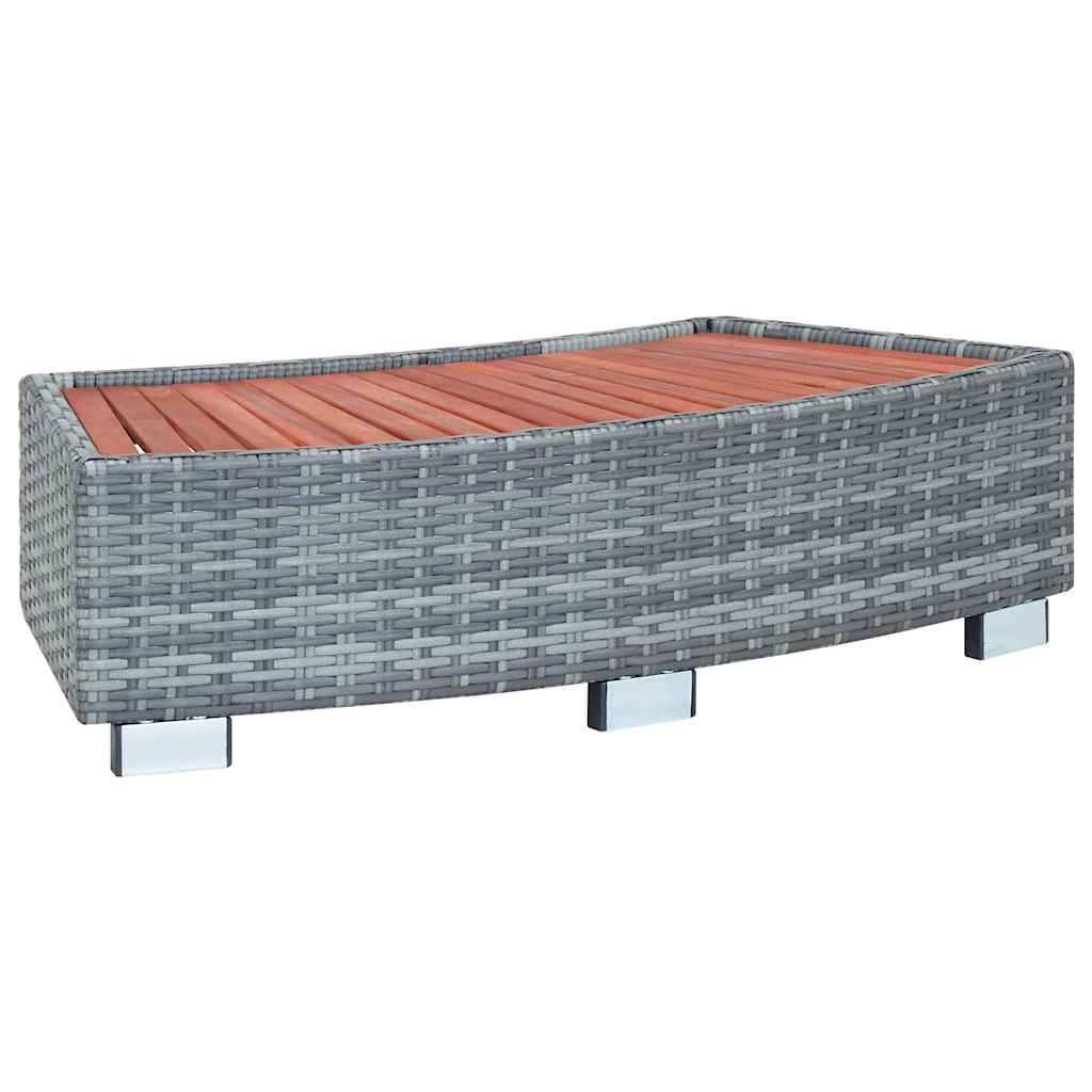 vidaXL Schůdek k vířivce šedý polyratan 92 x 45 x 25 cm