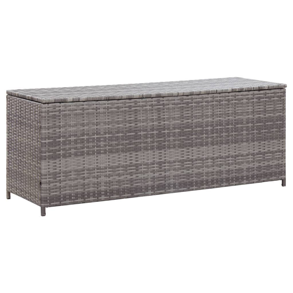 vidaXL Boîte de rangement de jardin Gris 150x50x60 cm Résine tressée 