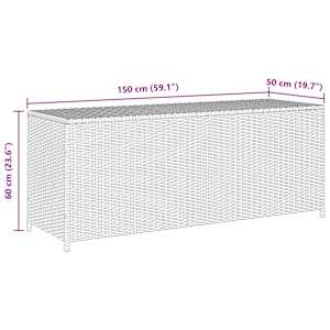 Zahradní úložný box šedý 150 x 50 x 60 cm polyratan - obrázek 9