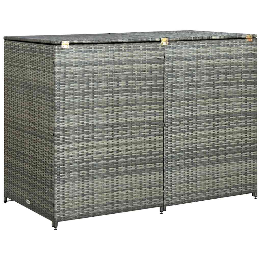 vidaXL Přístřešek na dvě popelnice polyratan antracitový 148x77x111 cm