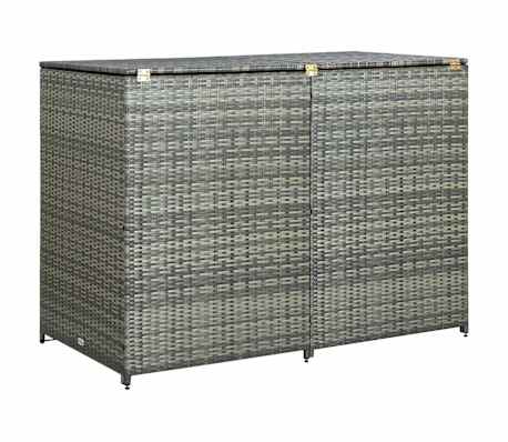 vidaXL Mülltonnenbox für 2 Tonnen Poly Rattan Anthrazit 148×77×111 cm