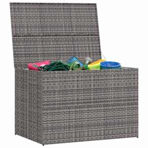 Zahradní úložný box šedý 150 x 100 x 100 cm polyratan - obrázek 4