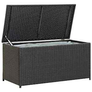Vrtna škatla za shranjevanje poli ratan 100x50x50 cm črna