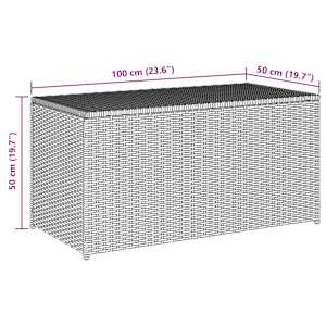 Zahradní úložný box polyratan 100 x 50 x 50 cm černý - obrázek 7