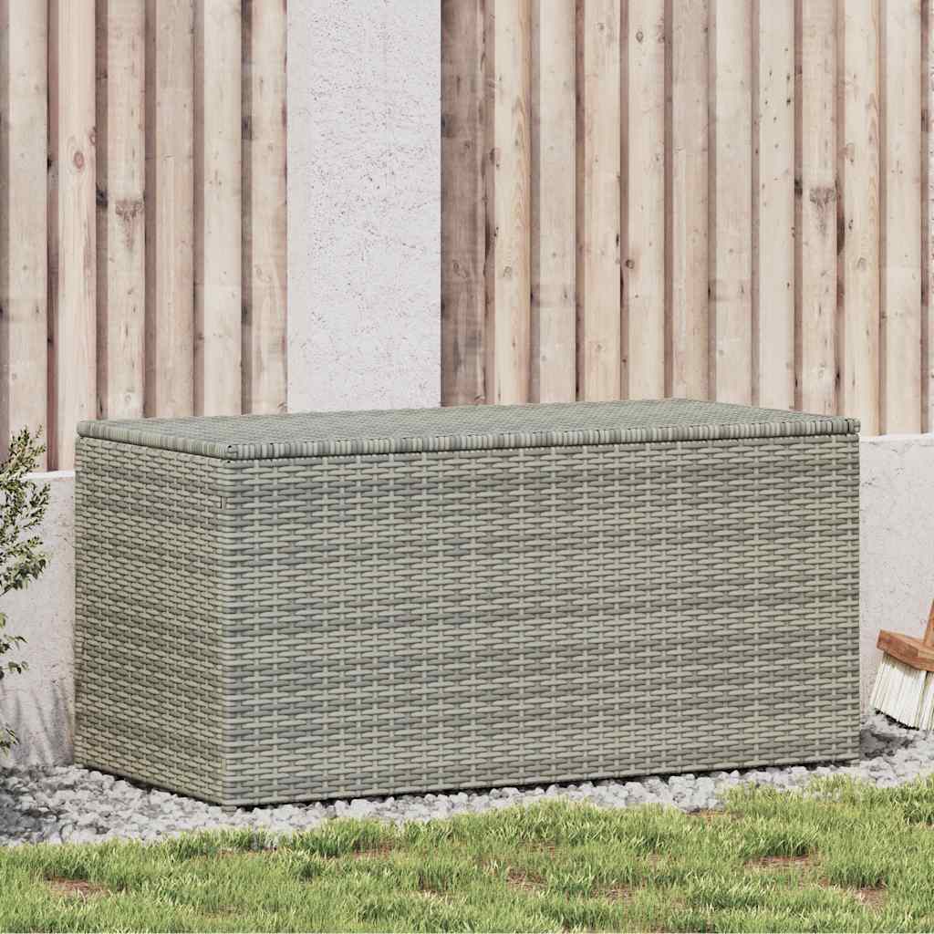 opbevaringskasse til haven 100x50x50 cm polyrattan grå
