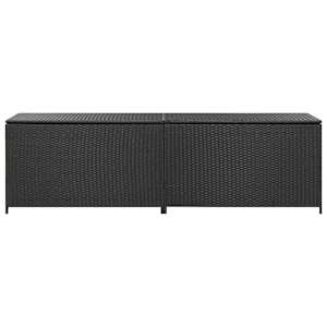 Zahradní úložný box polyratan 200 x 50 x 60 cm černý - obrázek 4
