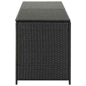 Zahradní úložný box polyratan 200 x 50 x 60 cm černý - obrázek 5