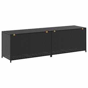 Zahradní úložný box polyratan 200 x 50 x 60 cm černý - obrázek 6