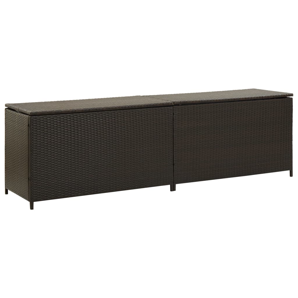 vidaXL opbevaringskasse til haven 200x50x60 polyrattan brun