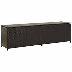 Zahradní úložný box polyratan 200 x 50 x 60 cm hnědý - obrázek 2