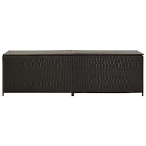Zahradní úložný box polyratan 200 x 50 x 60 cm hnědý - obrázek 3