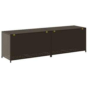 Zahradní úložný box polyratan 200 x 50 x 60 cm hnědý - obrázek 6