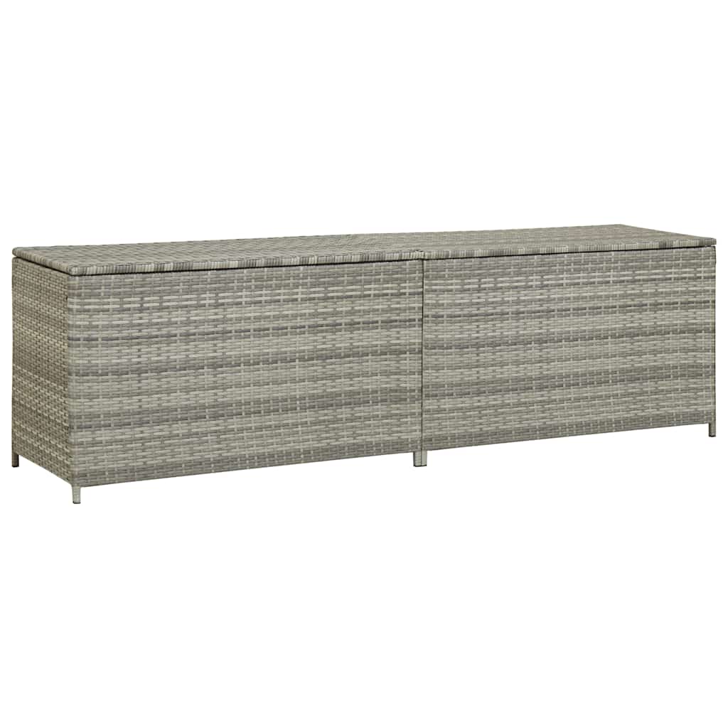 vidaXL Zahradní úložný box polyratan 200 x 50 x 60 cm šedý
