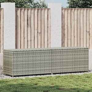Zahradní úložný box polyratan 200 x 50 x 60 cm šedý - obrázek 1
