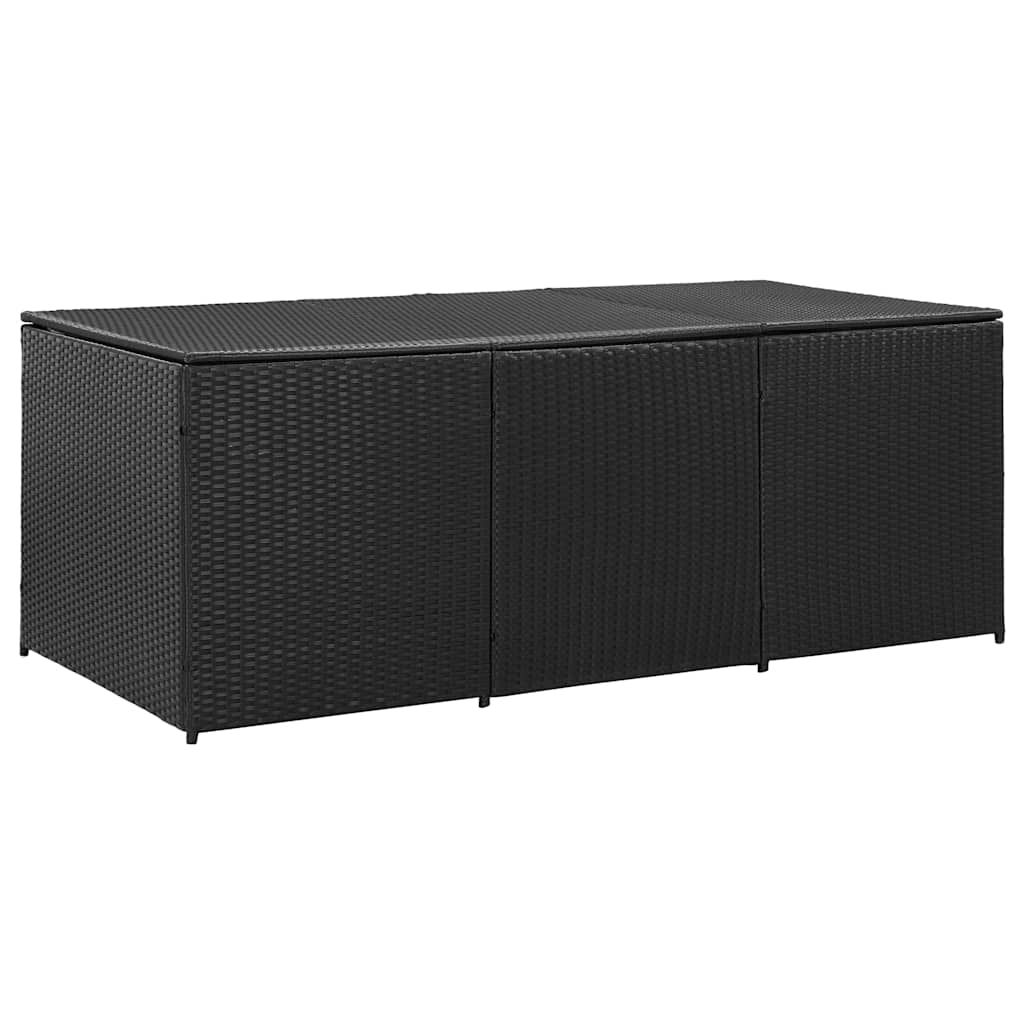 vidaXL Zahradní úložný box polyratan 180 x 90 x 70 cm černý