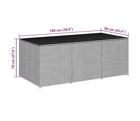 vidaXL Boîte de Rangement de Jardin, Coffre à Outils avec Couvercle, Organisateur de Terrasse Patio, Moderne, Gris Résine Tressée Bois Acacia
