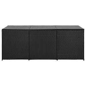 Zahradní úložný box polyratan 180 x 90 x 70 cm černý - obrázek 4