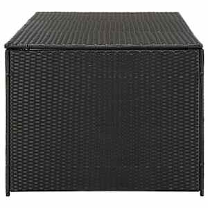 Zahradní úložný box polyratan 180 x 90 x 70 cm černý - obrázek 5