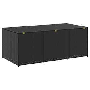 Zahradní úložný box polyratan 180 x 90 x 70 cm černý - obrázek 6