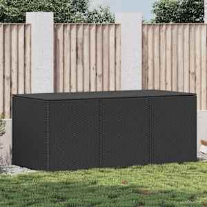 Zahradní úložný box polyratan 180 x 90 x 70 cm černý - obrázek 1