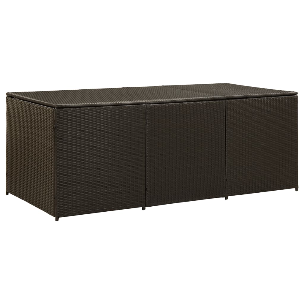 Photos - Garden Furniture VidaXL Patio Storage Box Poly Rattan 70.9"x35.4"x27.6" Brown 