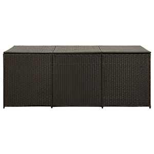 Zahradní úložný box polyratan 180 x 90 x 70 cm hnědý - obrázek 4