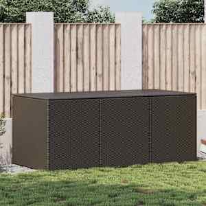 Zahradní úložný box polyratan 180 x 90 x 70 cm hnědý - obrázek 1