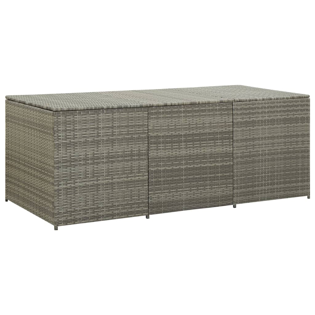 Photos - Garden Furniture VidaXL Patio Storage Box Poly Rattan 70.9"x35.4"x27.6" Gray 