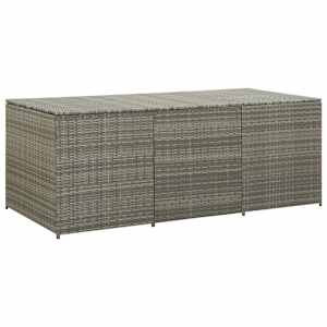 Zahradní úložný box polyratan 180 x 90 x 70 cm šedý - obrázek 2