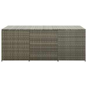 Zahradní úložný box polyratan 180 x 90 x 70 cm šedý - obrázek 4