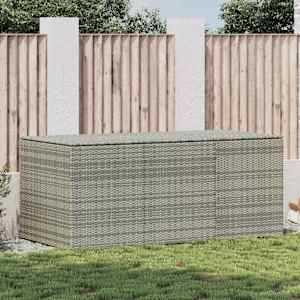 Zahradní úložný box polyratan 180 x 90 x 70 cm šedý - obrázek 1