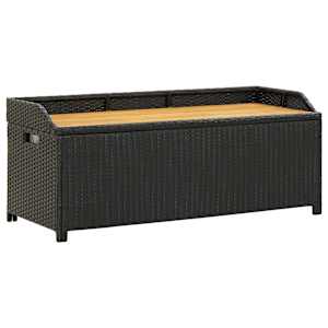 vidaXL aia hoiupink 120 cm, pol&uuml;rotang, must