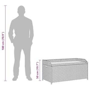 Zahradní lavice s úložným prostorem 120 cm polyratan černá - obrázek 12