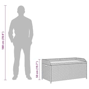 Zahradní lavice s úložným prostorem 120 cm polyratan šedá - obrázek 12