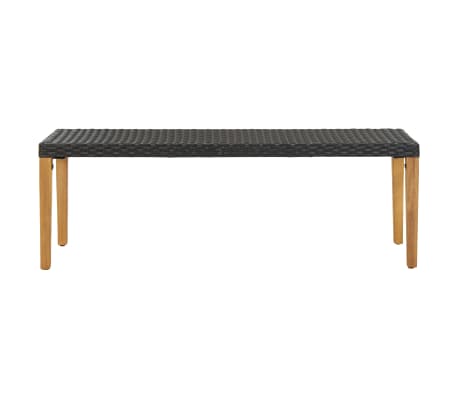 vidaXL Banc de jardin 80 cm R&eacute;sine tress&eacute;e Noir