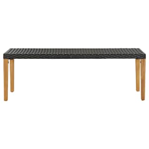 vidaXL Banc de jardin 80 cm R&eacute;sine tress&eacute;e Noir