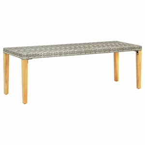 Zahradní lavice 80 cm polyratan šedá