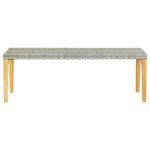 Zahradní lavice 80 cm polyratan šedá - obrázek 2