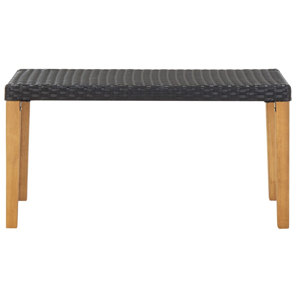 vidaXL Puutarhapenkki 120 cm musta polyrottinki ja täysi akaasiapuu